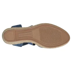 Easy Spirit Meza Espadrille Wedge Sandals BlueRaffia