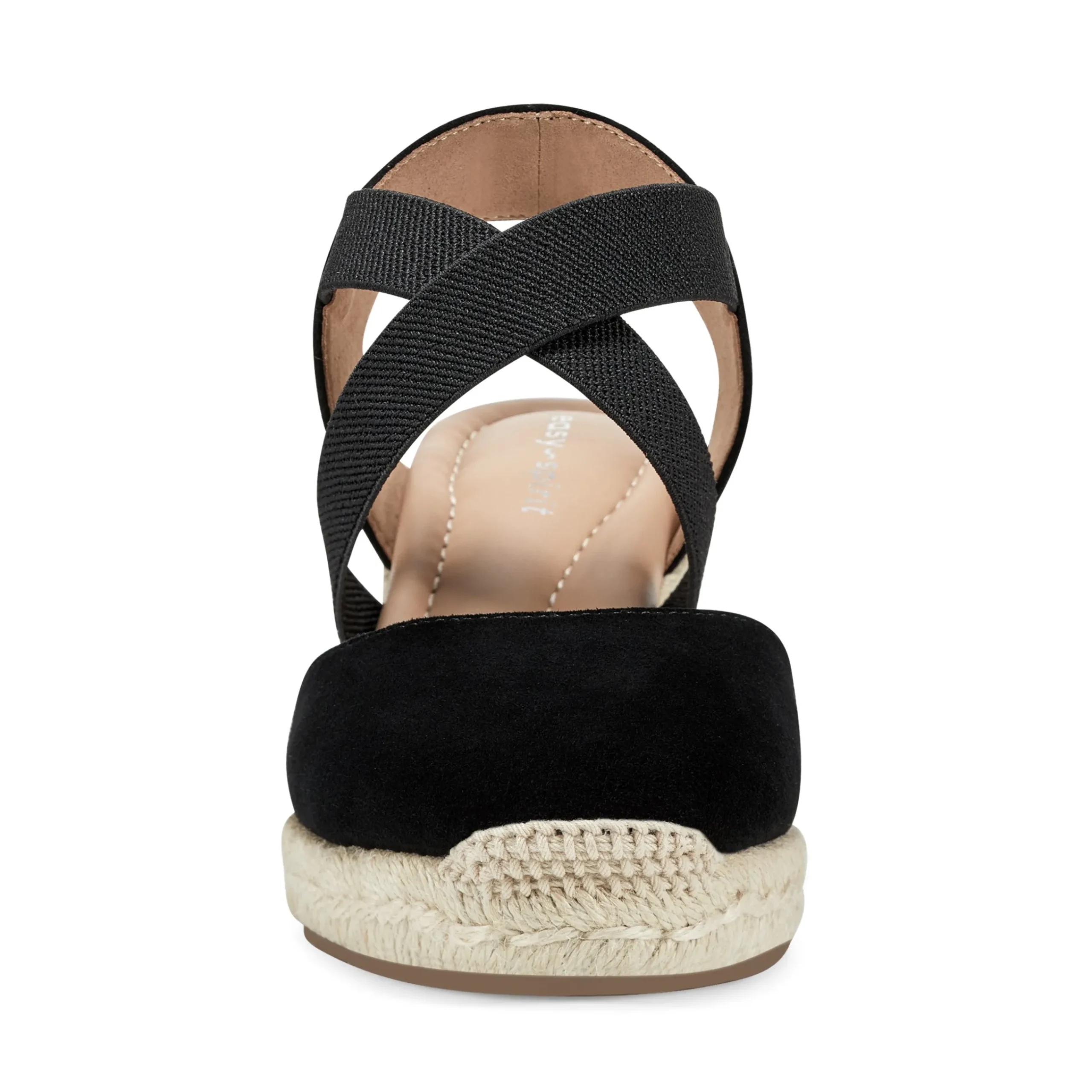 Best Easy Spirit Meza Espadrille Wedge Sandals BlackSuede