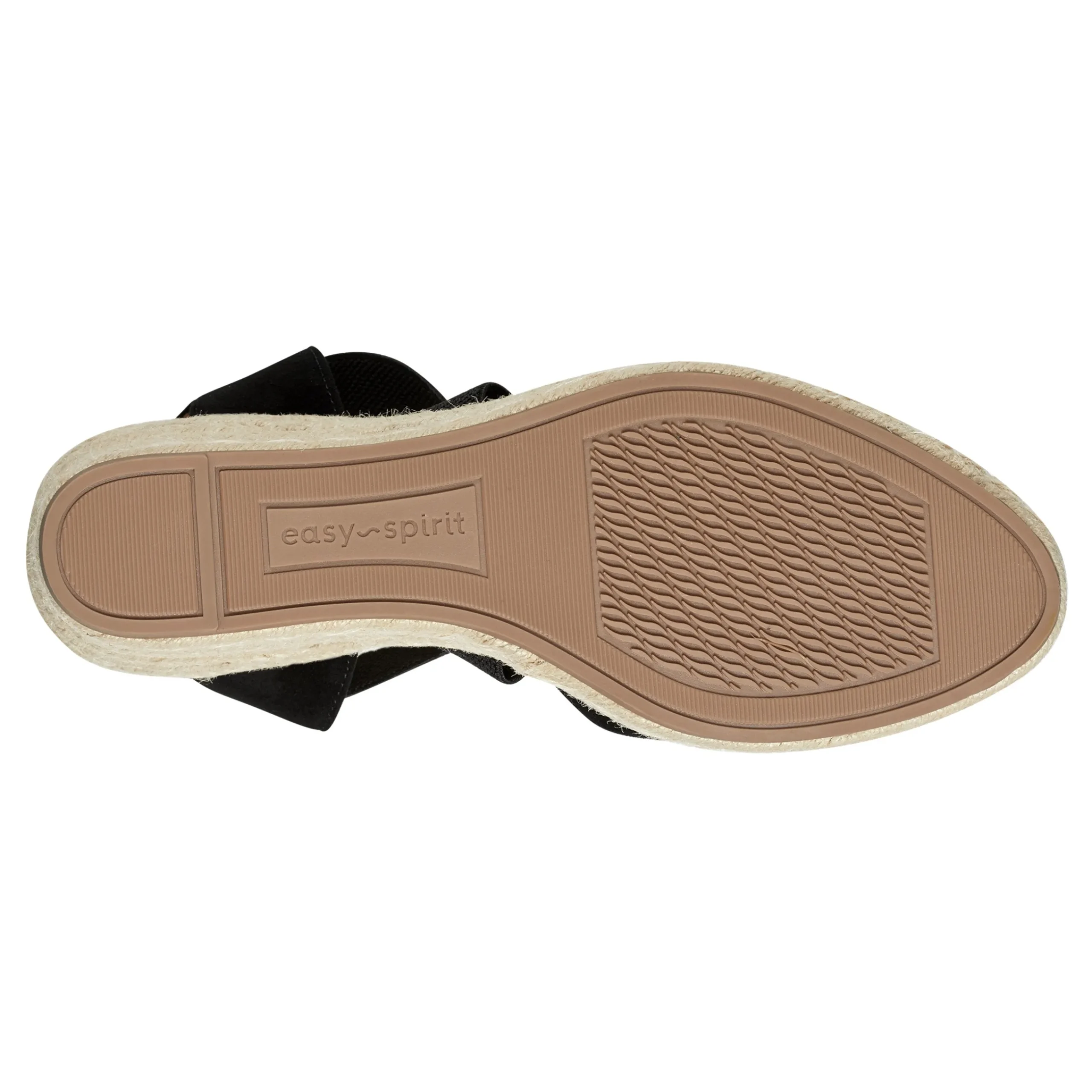Best Easy Spirit Meza Espadrille Wedge Sandals BlackSuede