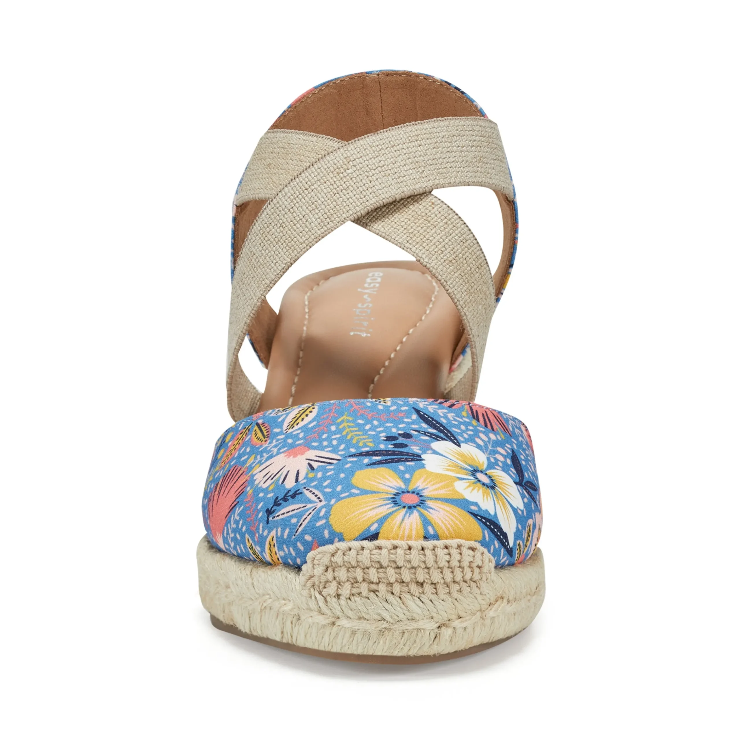 Discount Easy Spirit Meza Espadrille Wedge Sandals BlueMultiFloral