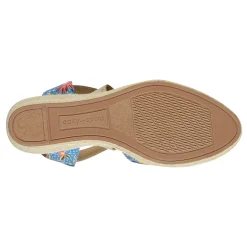 Discount Easy Spirit Meza Espadrille Wedge Sandals BlueMultiFloral