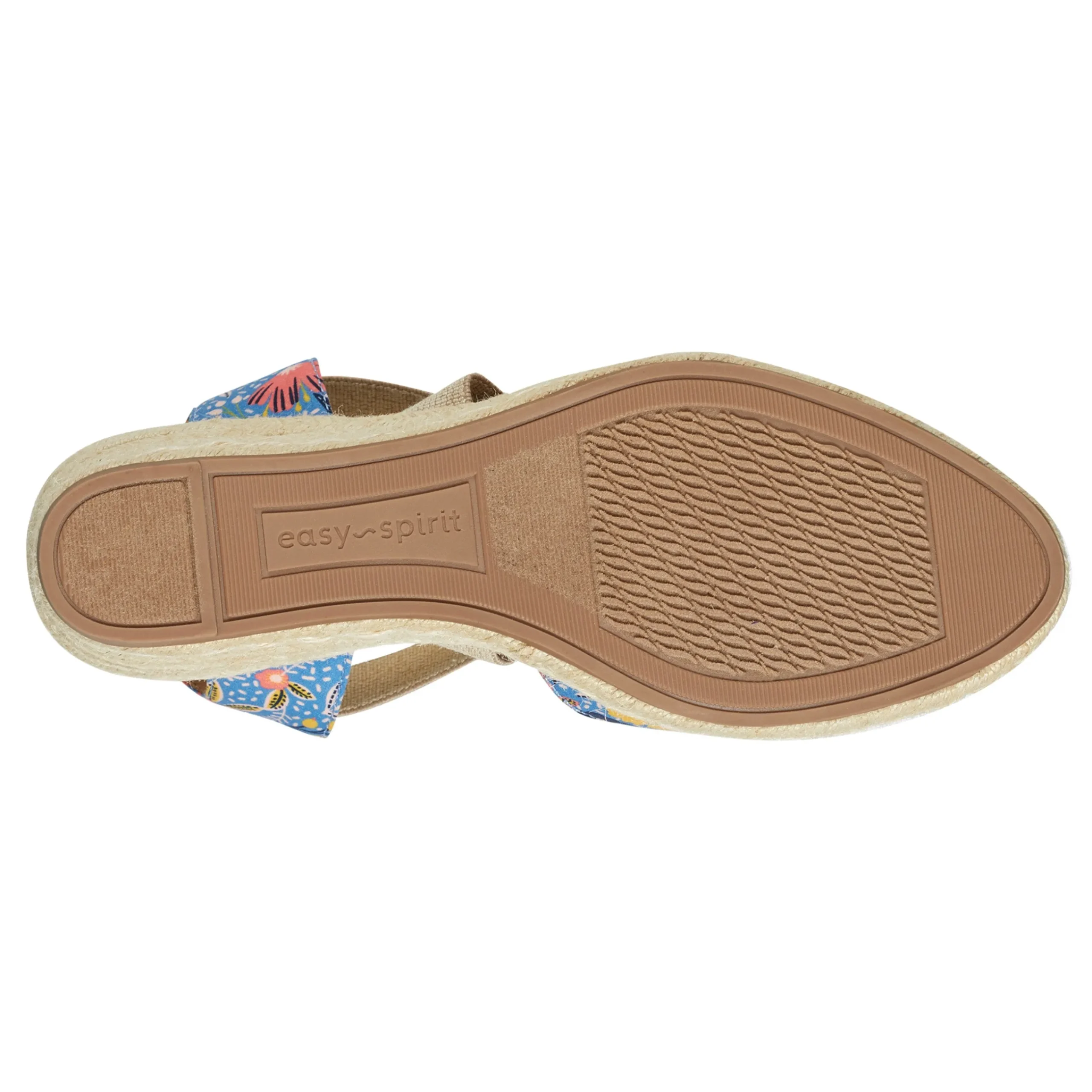 Discount Easy Spirit Meza Espadrille Wedge Sandals BlueMultiFloral