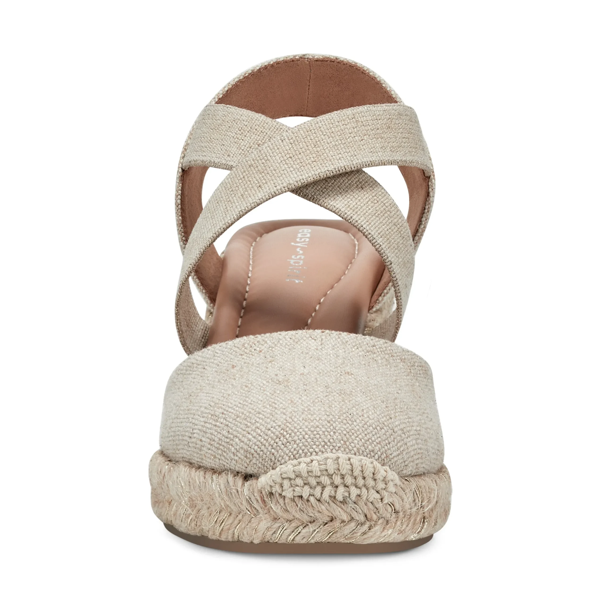 Sale Easy Spirit Meza Espadrille Wedge Sandals NaturalMetallic