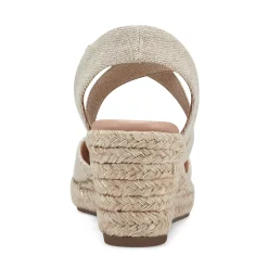 Sale Easy Spirit Meza Espadrille Wedge Sandals NaturalMetallic