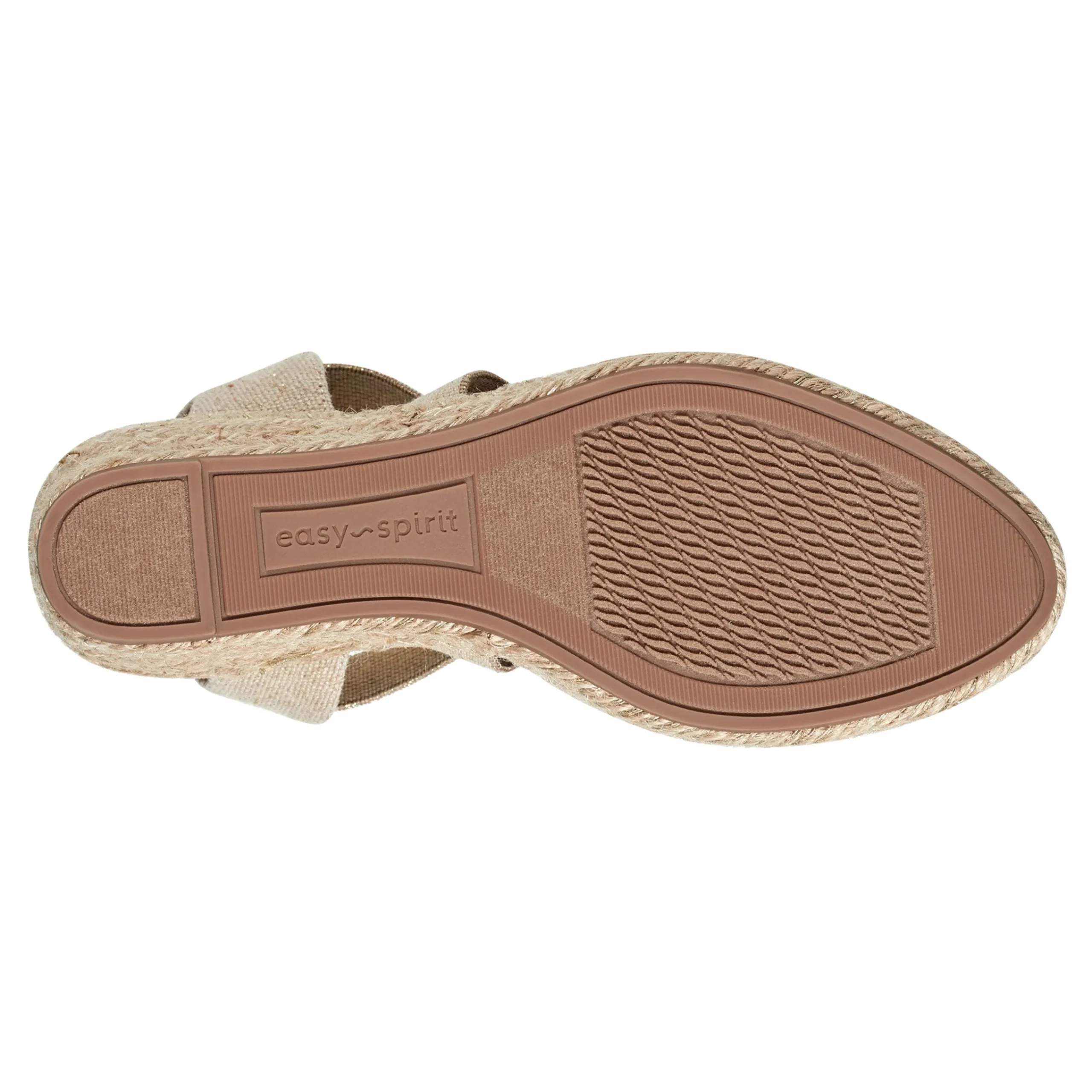 Sale Easy Spirit Meza Espadrille Wedge Sandals NaturalMetallic