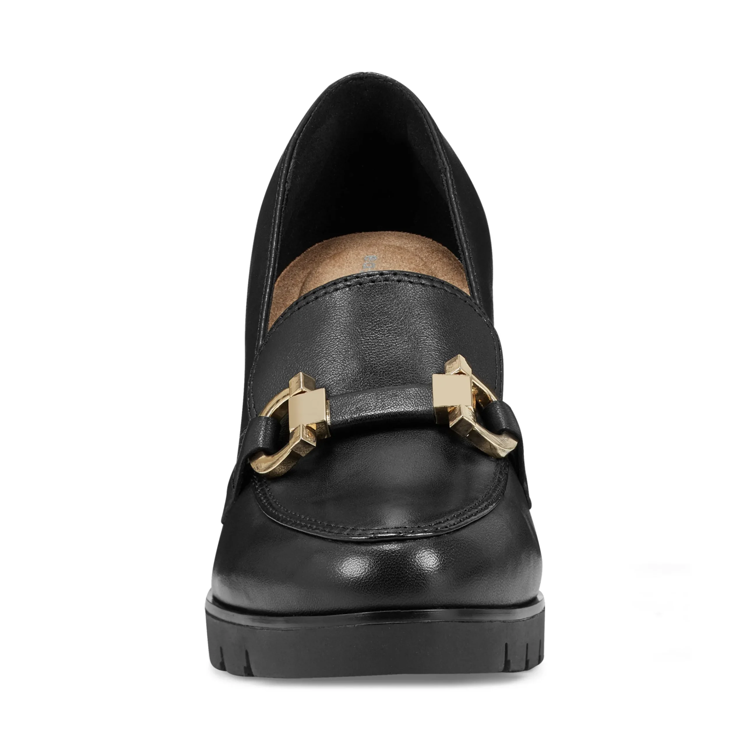 Outlet Easy Spirit Mirror Lug Sole Dress Pumps BlackLeather