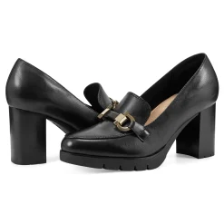 Outlet Easy Spirit Mirror Lug Sole Dress Pumps BlackLeather