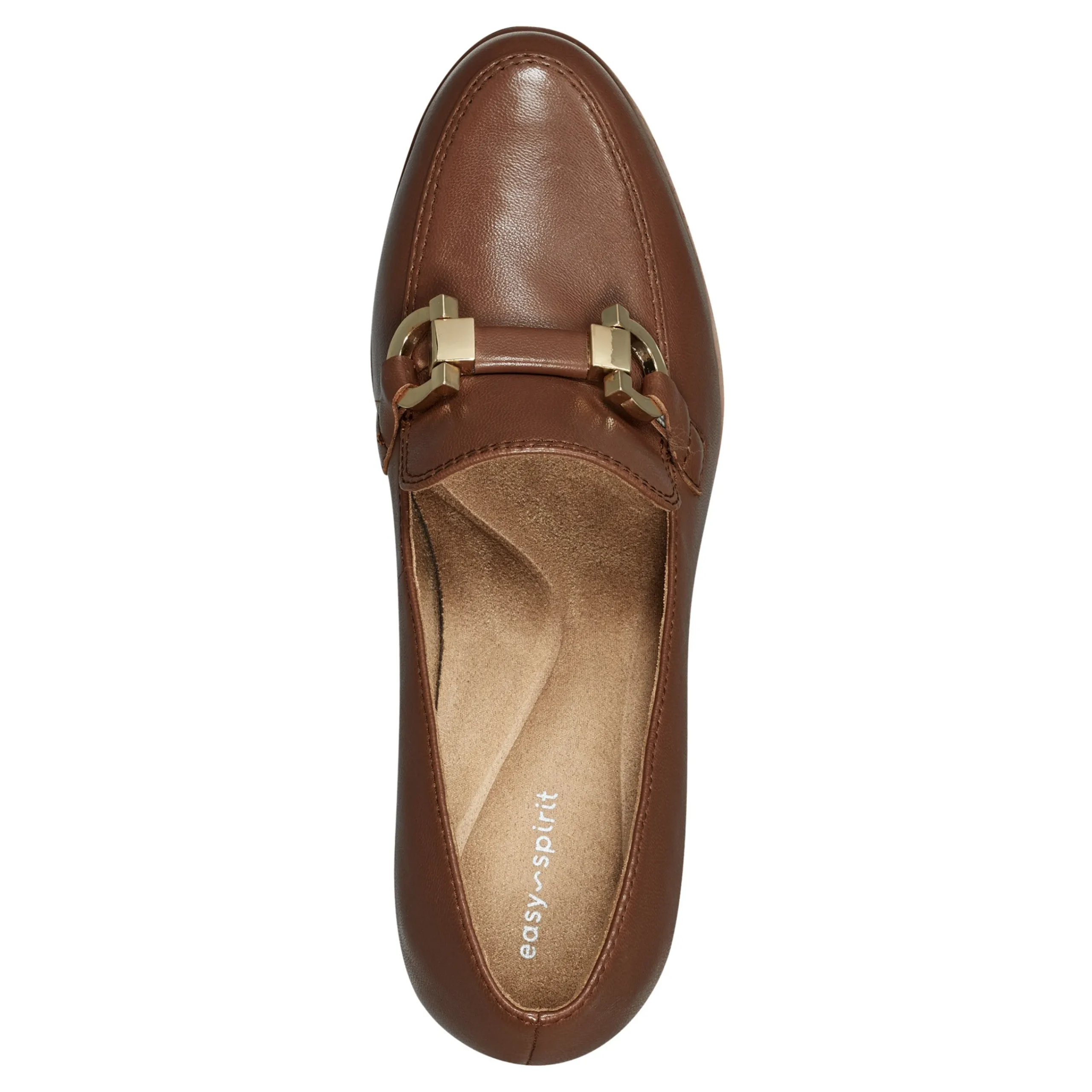 New Easy Spirit Mirror Lug Sole Dress Pumps BrownLeather