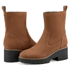 Clearance Easy Spirit Morgan Lug Sole Casual Booties TanNubuckLeather