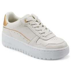 Discount Easy Spirit Onyx Lace Up Platform Walking Shoes CreamGold