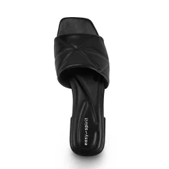 Sale Easy Spirit Quincie Flat Slide Sandals BlackLeather