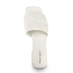 Clearance Easy Spirit Quincie Flat Slide Sandals WhiteLeather