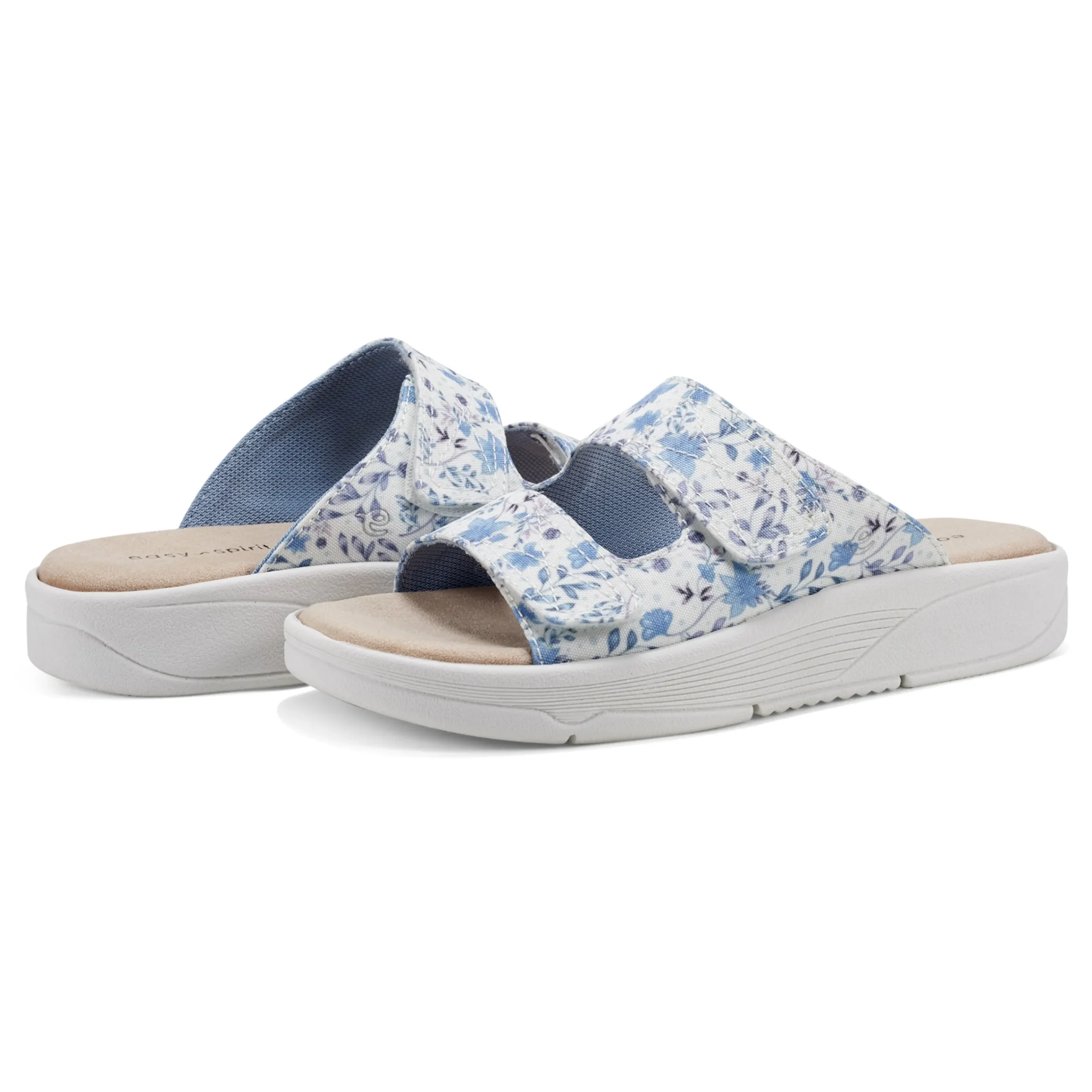 Hot Easy Spirit Red Slip On Sandals White/BlueFloral