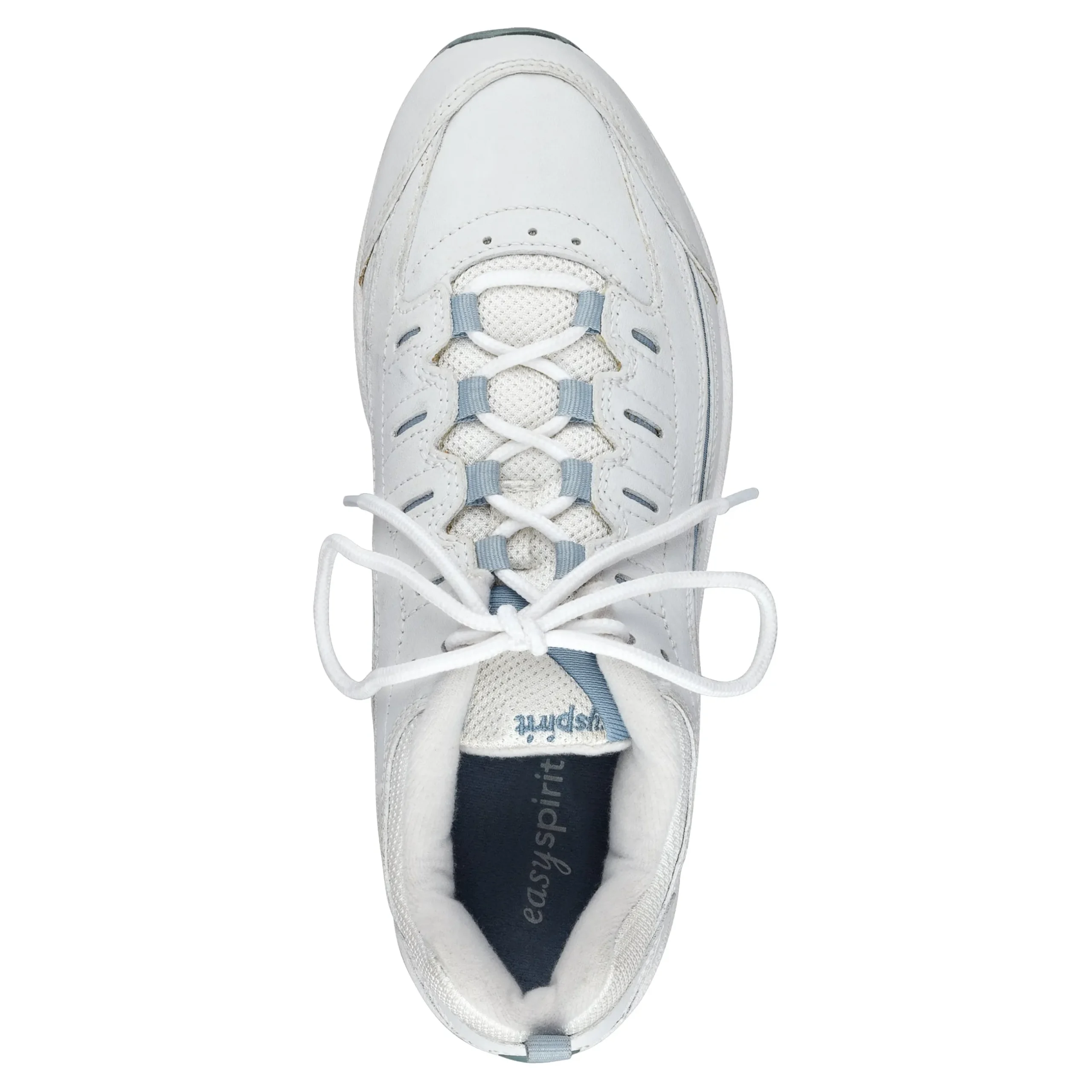 New Easy Spirit Romy Leather Walking Shoes White/GreyLeather