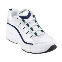 Hot Easy Spirit Romy Leather Walking Shoes White/NavyLeather