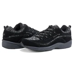 Clearance Easy Spirit Romy Walking Shoes BlackSilverGlitter