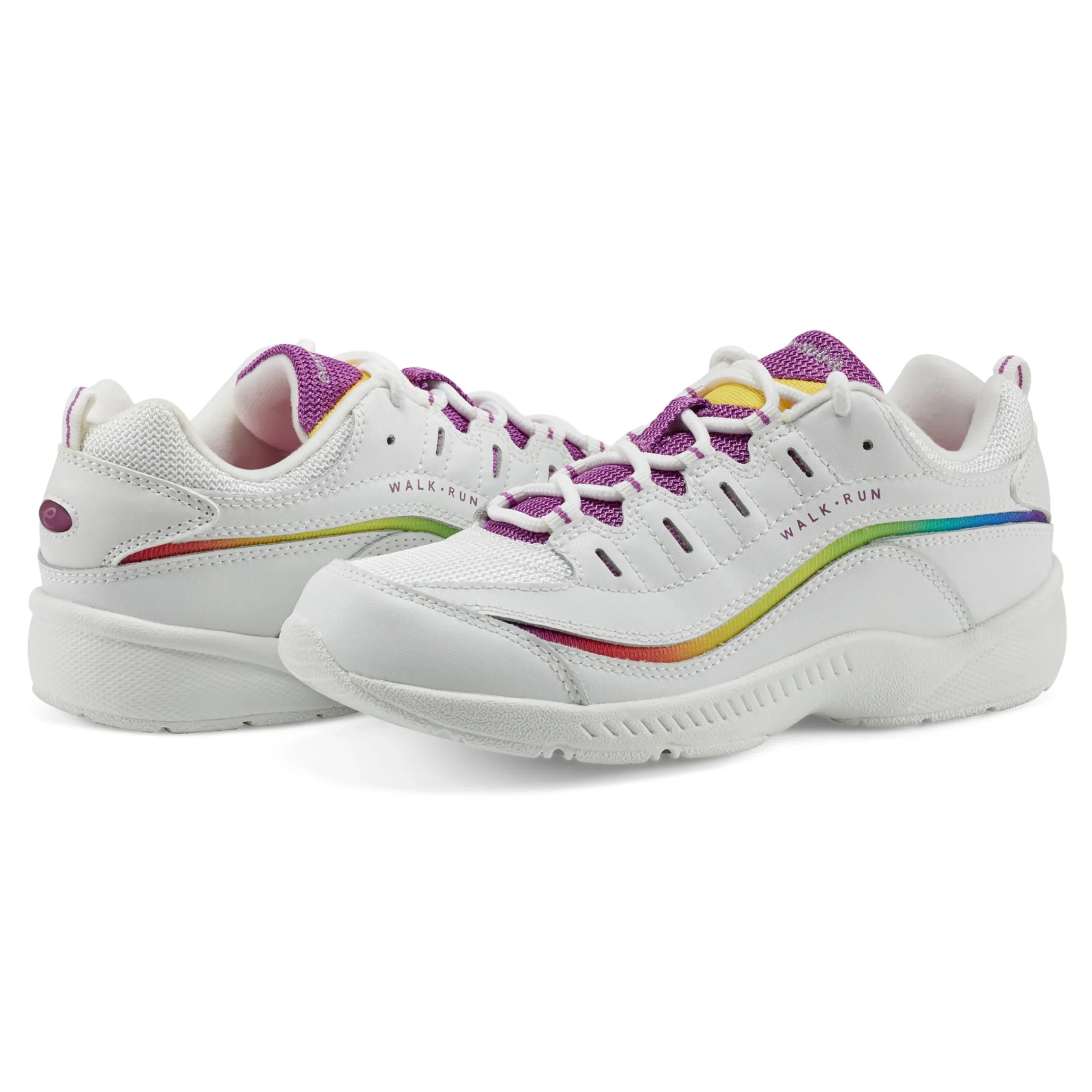 Clearance Easy Spirit Romy Walking Shoes White/Rainbow