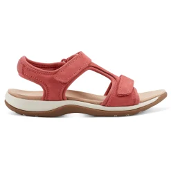Hot Easy Spirit Saffy Flat Sandals Red