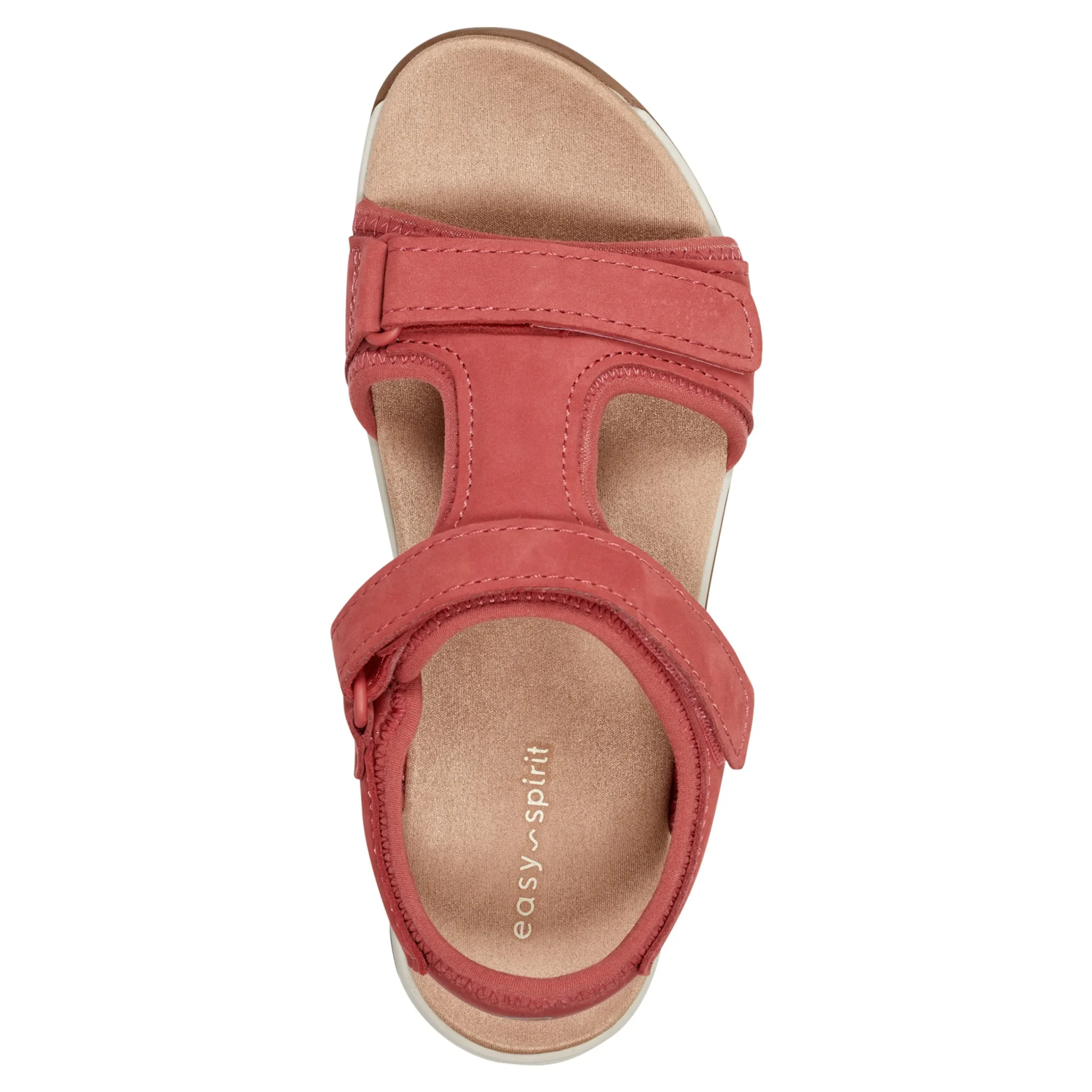 Hot Easy Spirit Saffy Flat Sandals Red