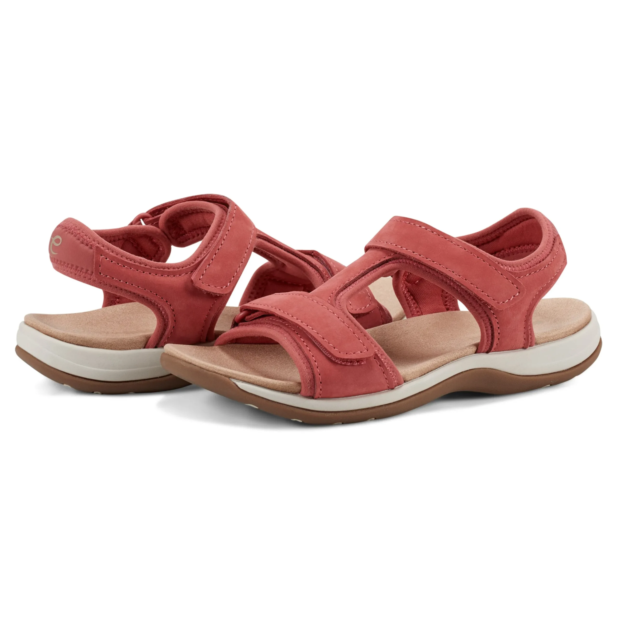 Hot Easy Spirit Saffy Flat Sandals Red