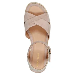 Sale Easy Spirit Shandra Wedge Sandals LightPinkSuede