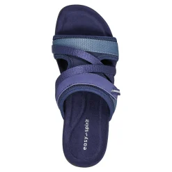 Hot Easy Spirit Shells Flat Sandals DarkBlueMulti