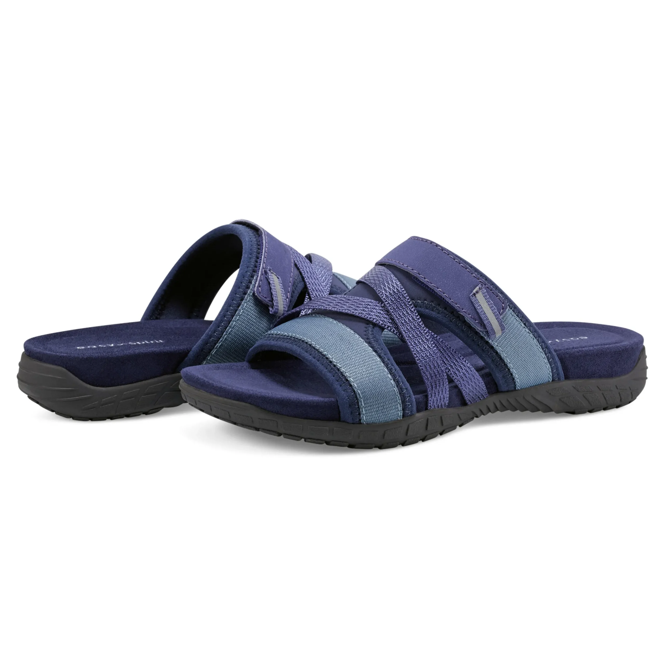 Hot Easy Spirit Shells Flat Sandals DarkBlueMulti