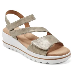Best Easy Spirit Shirley Platform Wedge Sandals Gold