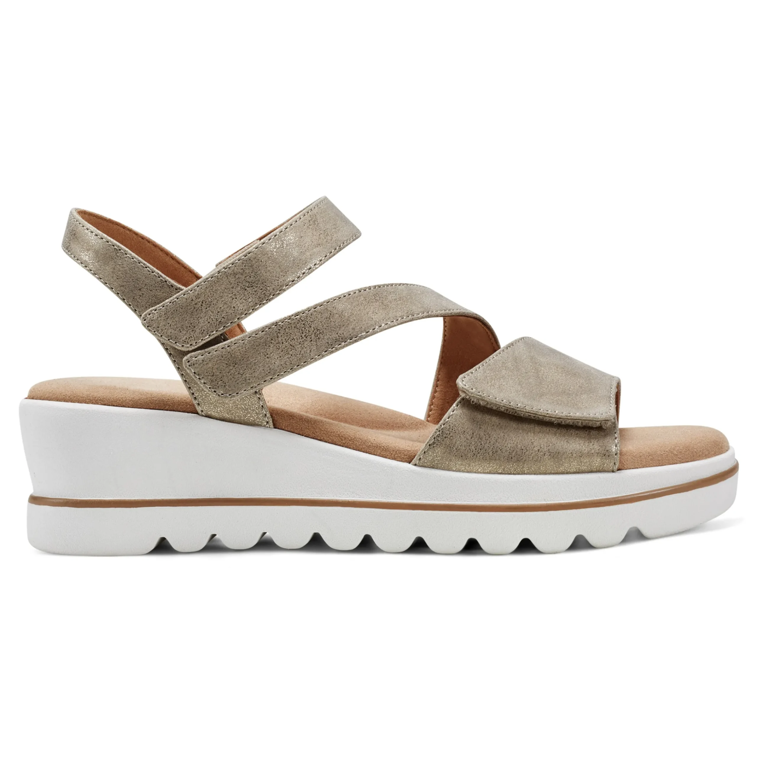 Best Easy Spirit Shirley Platform Wedge Sandals Gold