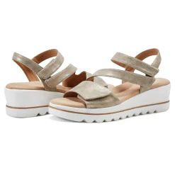 Best Easy Spirit Shirley Platform Wedge Sandals Gold