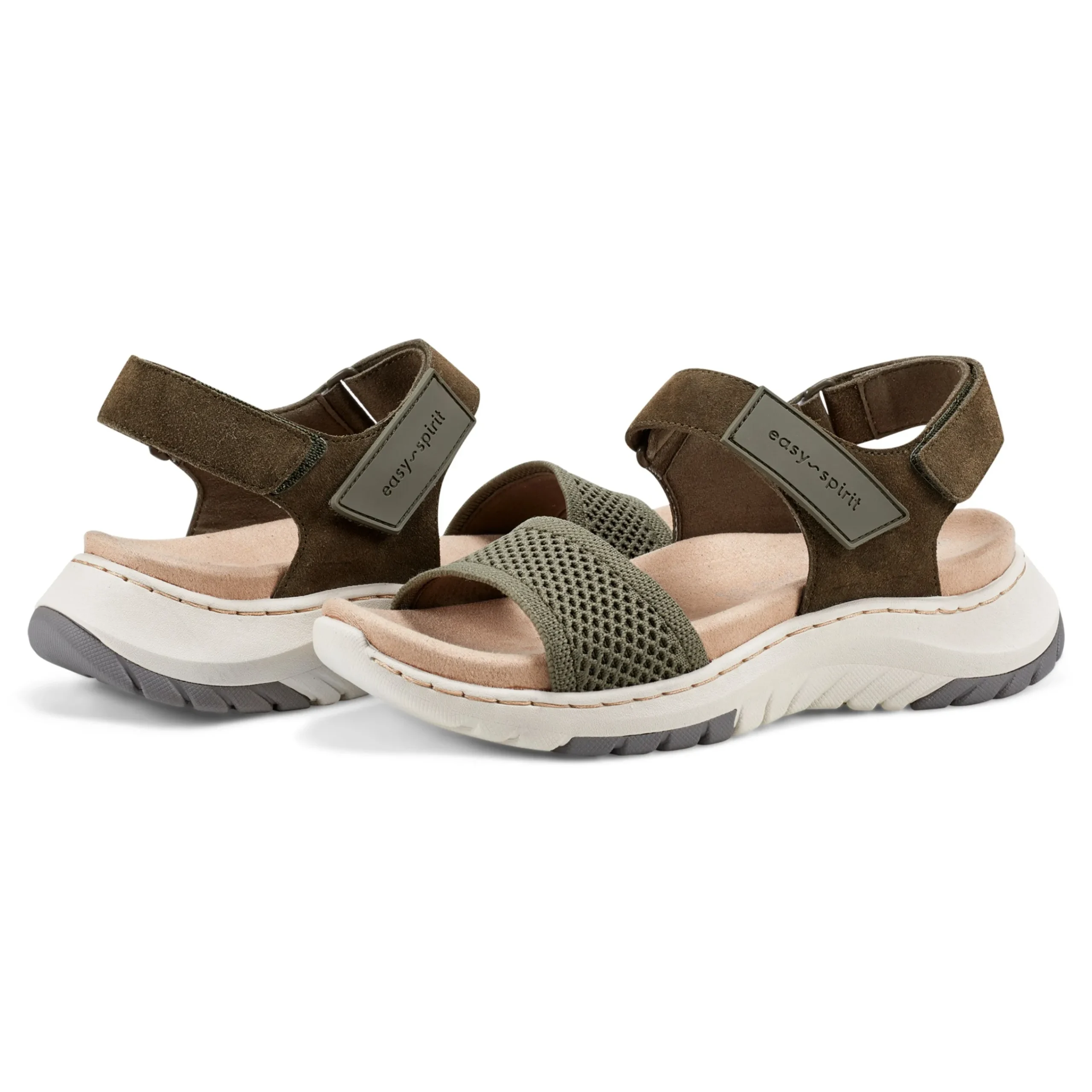 New Easy Spirit Sway Casual Platform Sandals DarkGreen