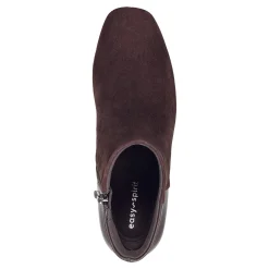 Sale Easy Spirit Tamara Heeled Booties DarkBrownSuede