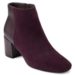 Best Easy Spirit Tamara Heeled Booties DarkPurpleSuede