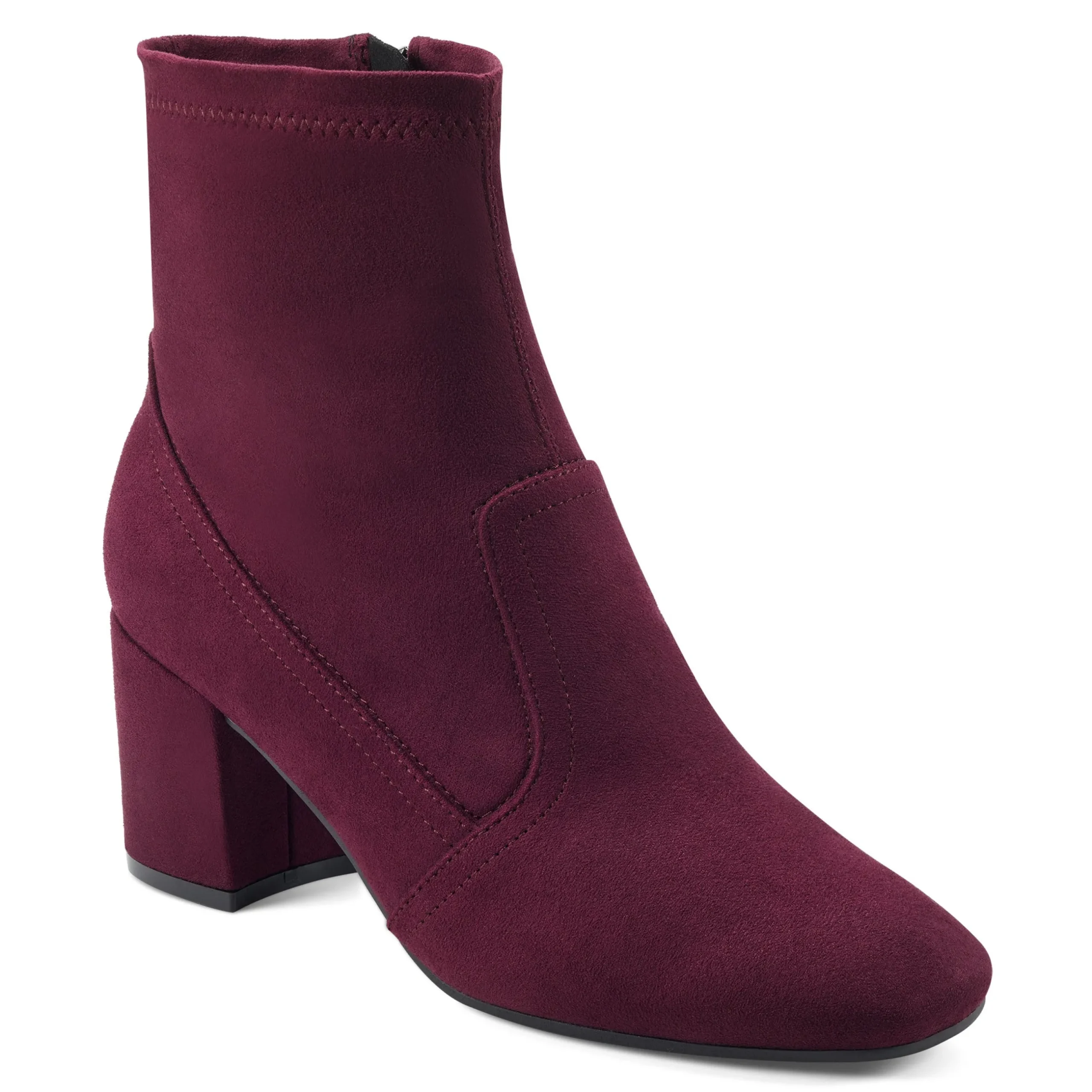 Outlet Easy Spirit Tami Heeled Booties WineSuede