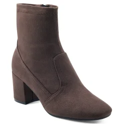 Easy Spirit Tami Heeled Booties DarkBrownSuede