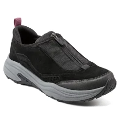 Best Easy Spirit Tayten Front Zip Walking Shoes BlackSuede