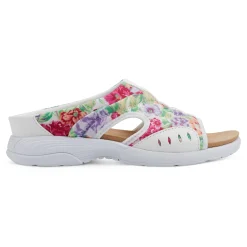 New Easy Spirit Traciee Slip On Sandals WhiteFloral