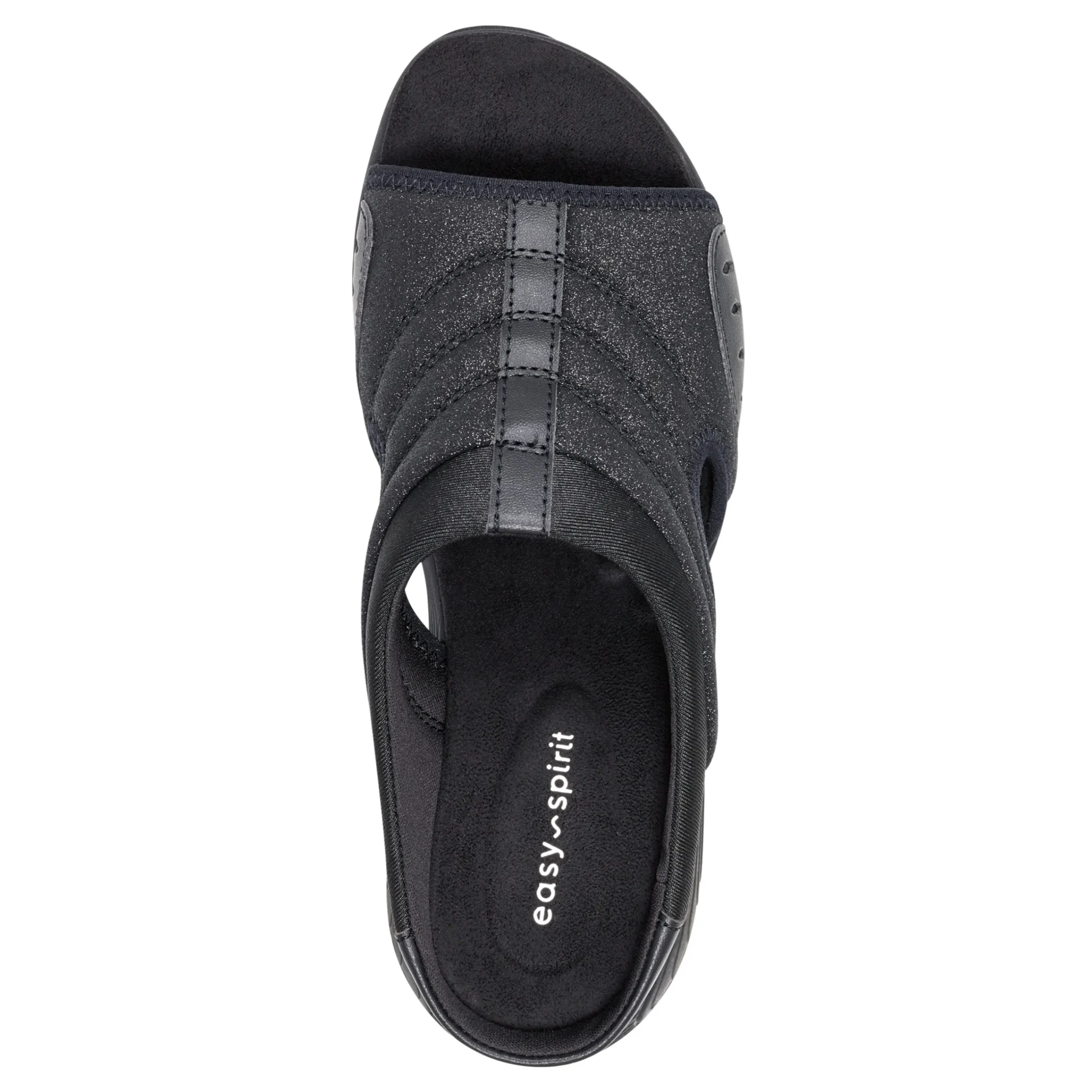 Outlet Easy Spirit Traciee Slip On Sandals BlackGlitter