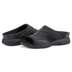 Outlet Easy Spirit Traciee Slip On Sandals BlackGlitter