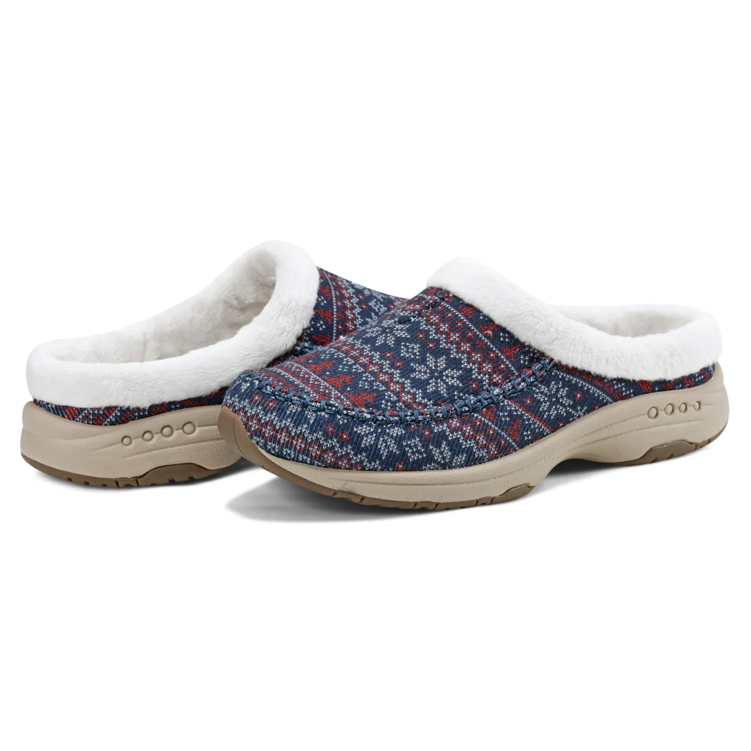 Sale Easy Spirit Travelfurr Clogs BlueFairIsle