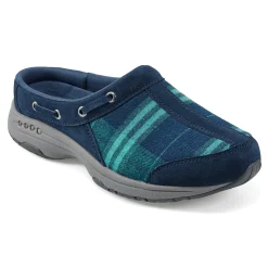 Easy Spirit Travelport Clogs BlueGreenPlaid