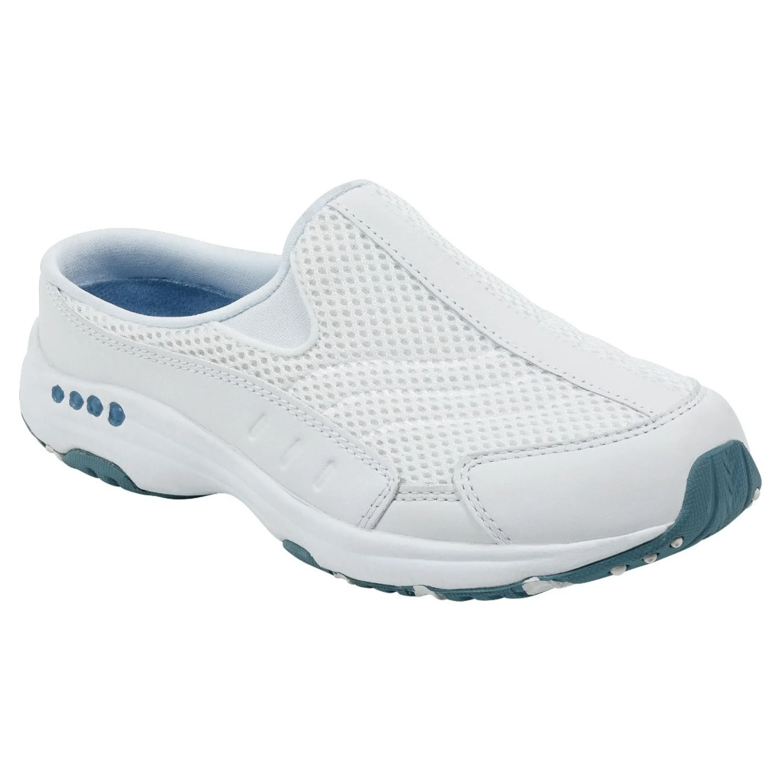 Best Easy Spirit Traveltime Classic Clogs WhiteLeatherMesh