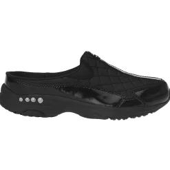 Outlet Easy Spirit Traveltime Classic Clogs Black/SilverPatent