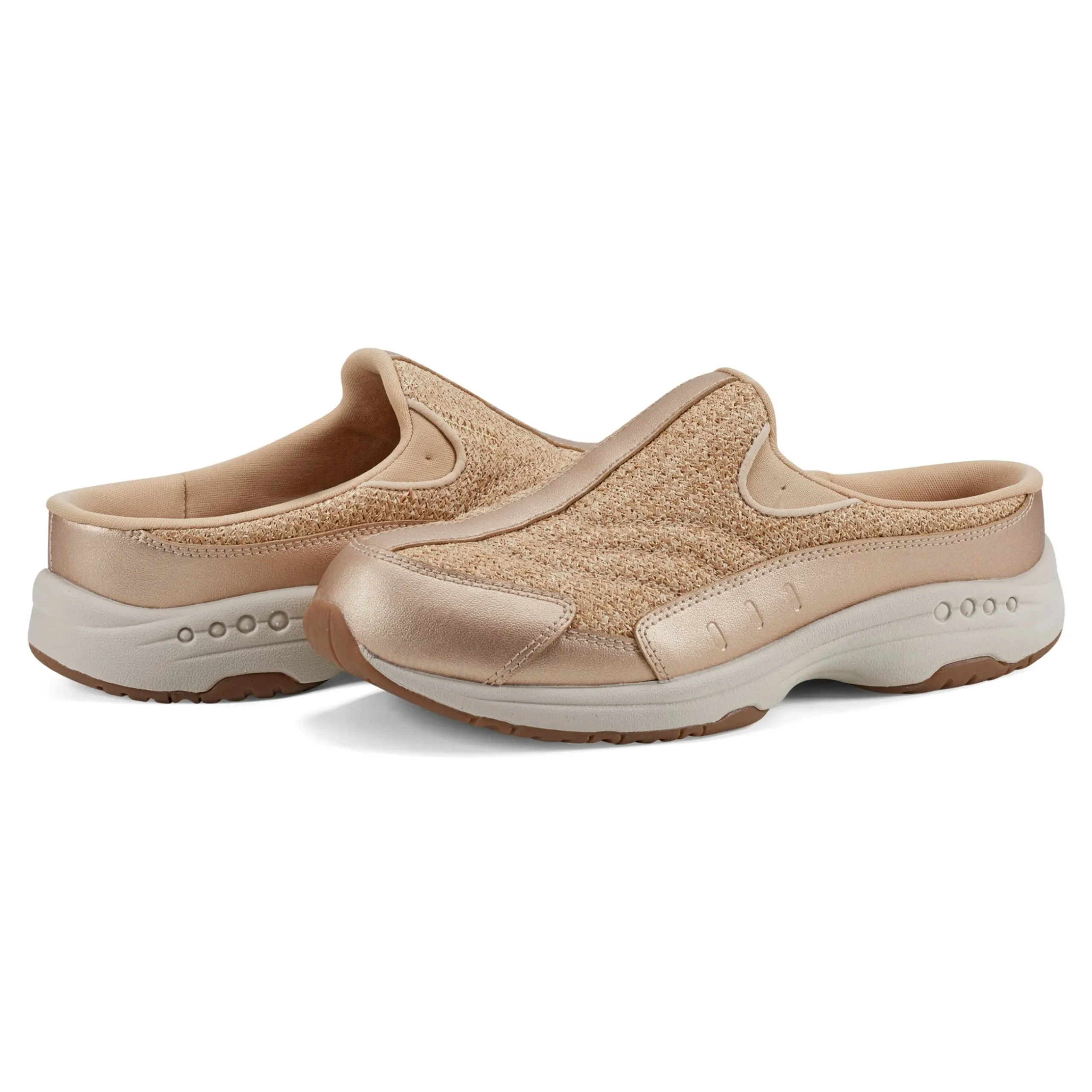 Easy Spirit Traveltime Clogs GoldRaffia