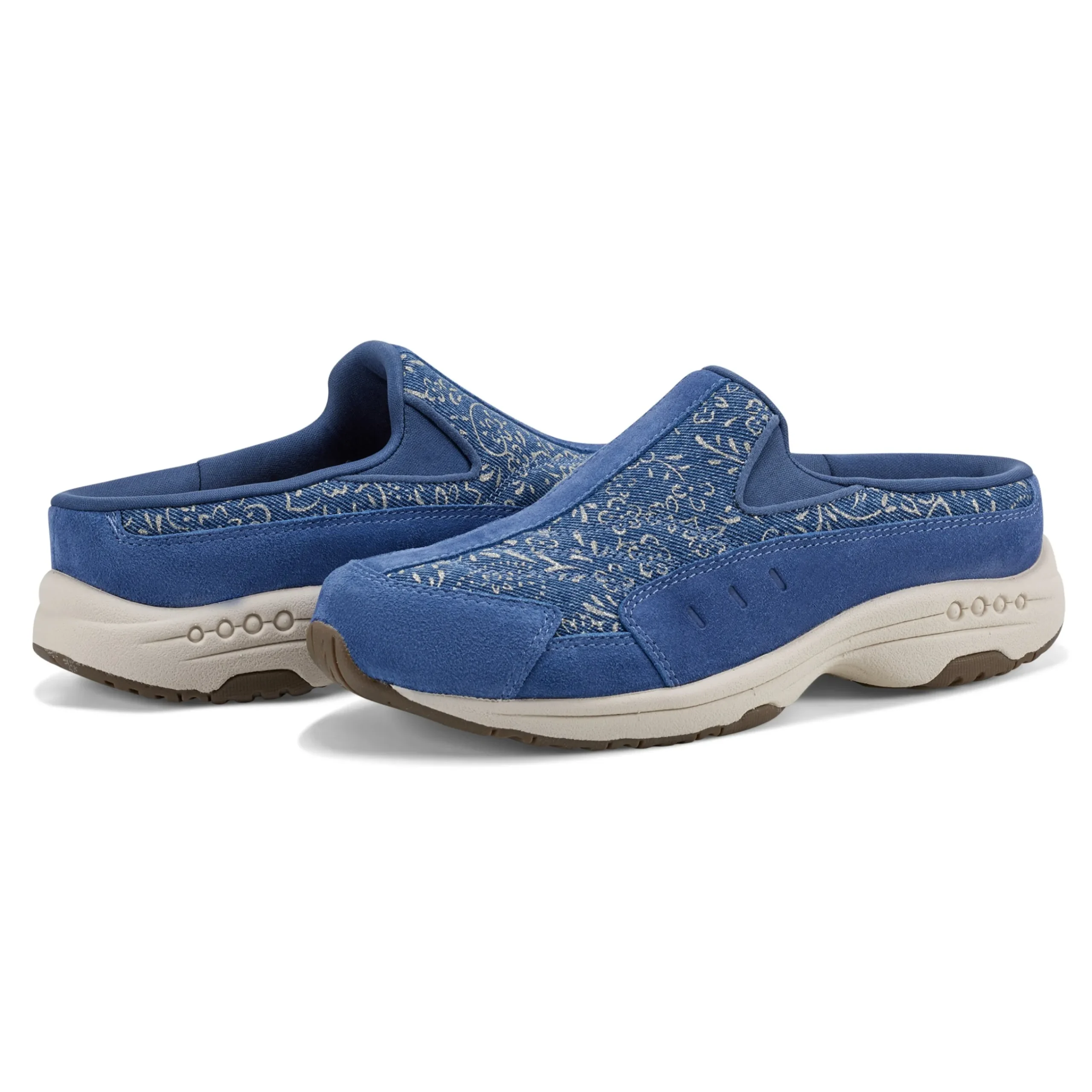 Hot Easy Spirit Traveltime Clogs Denim/Gold