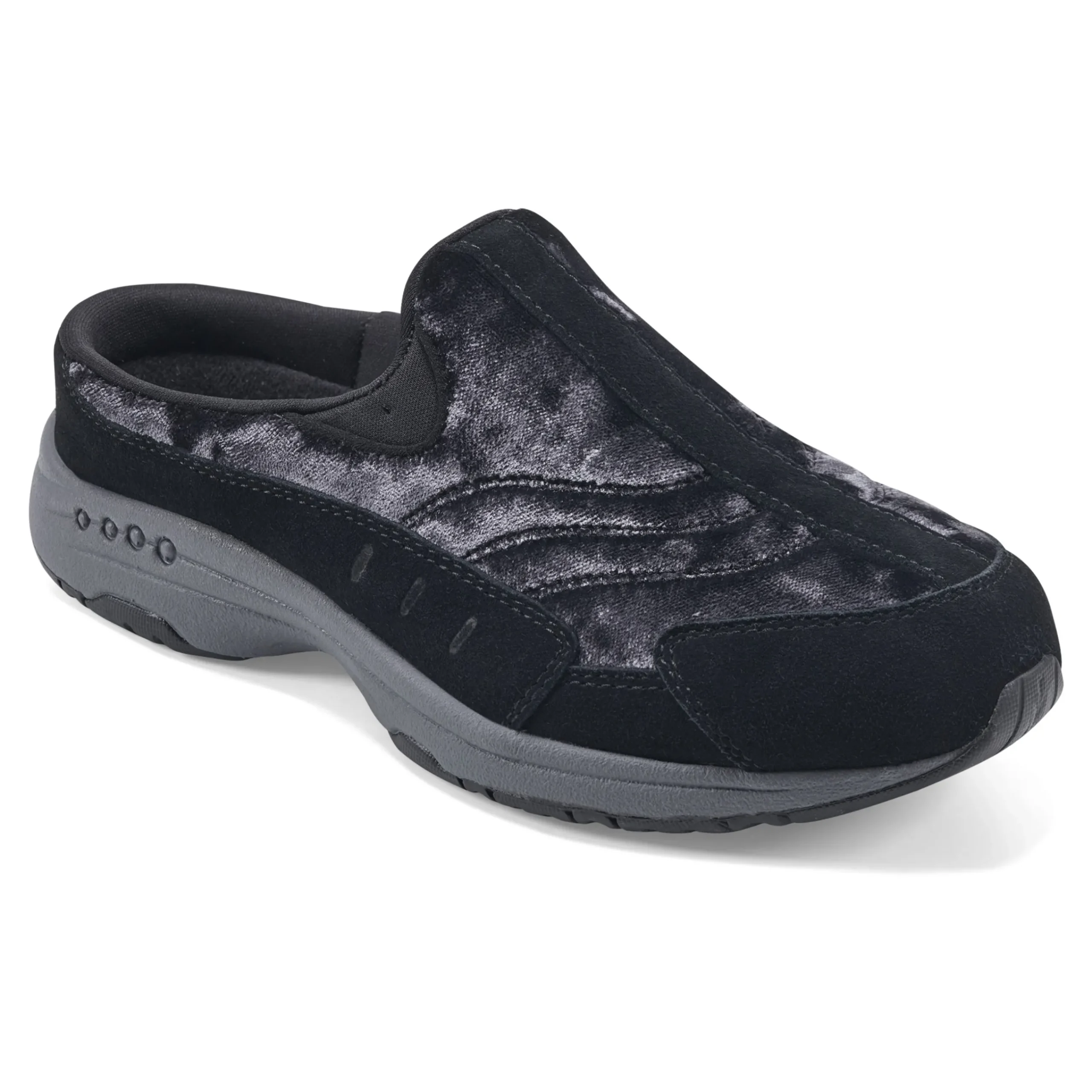 Easy Spirit Traveltime Clogs BlackCrushedVelvet