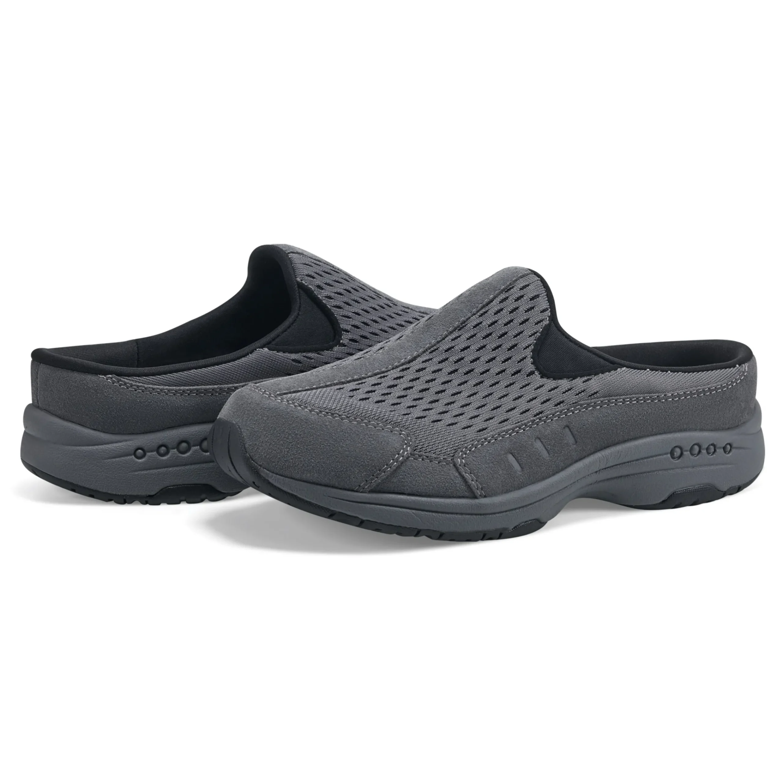 Discount Easy Spirit Traveltime Clogs DarkGreyMesh