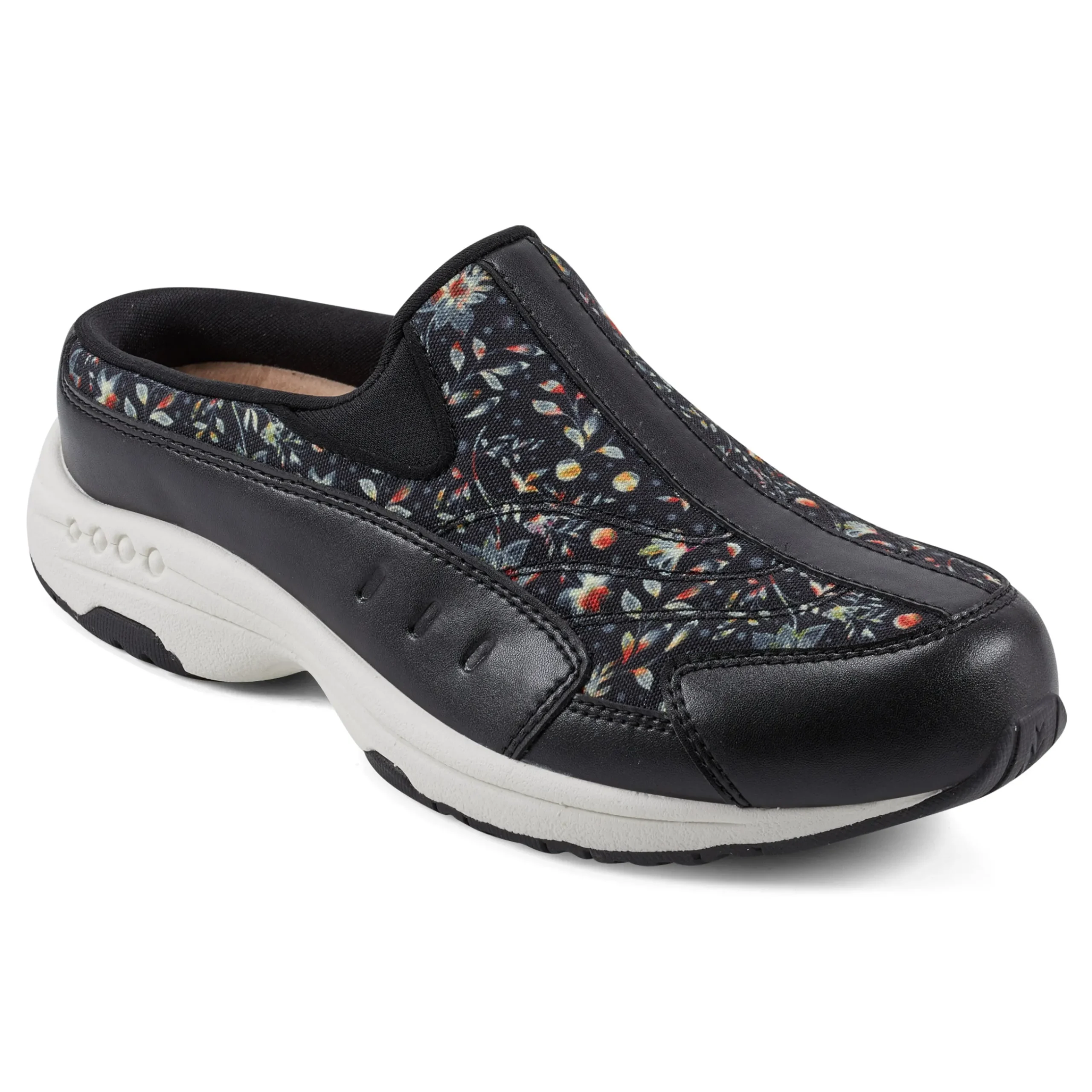New Easy Spirit Traveltime Clogs BlackPrairieFloral