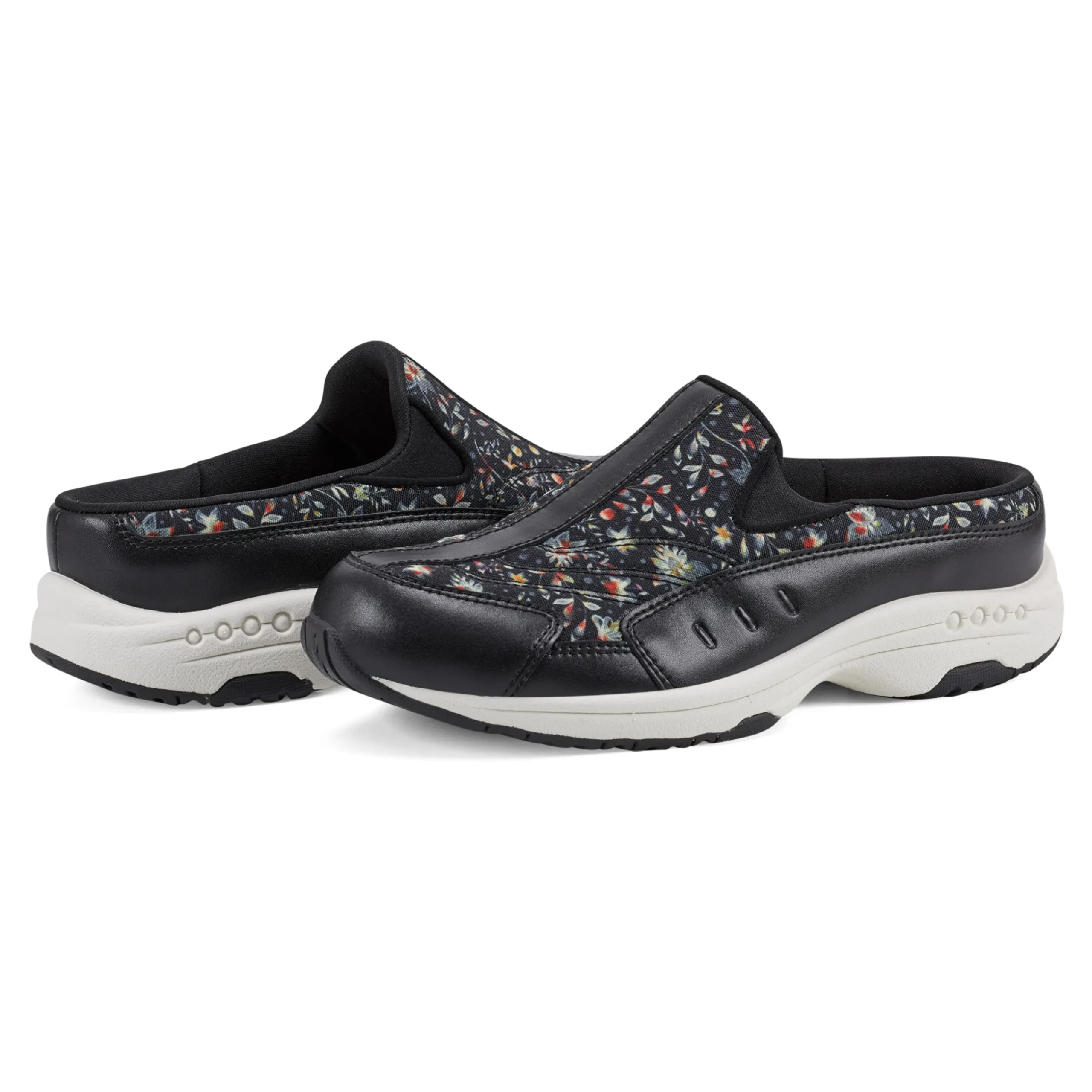 New Easy Spirit Traveltime Clogs BlackPrairieFloral
