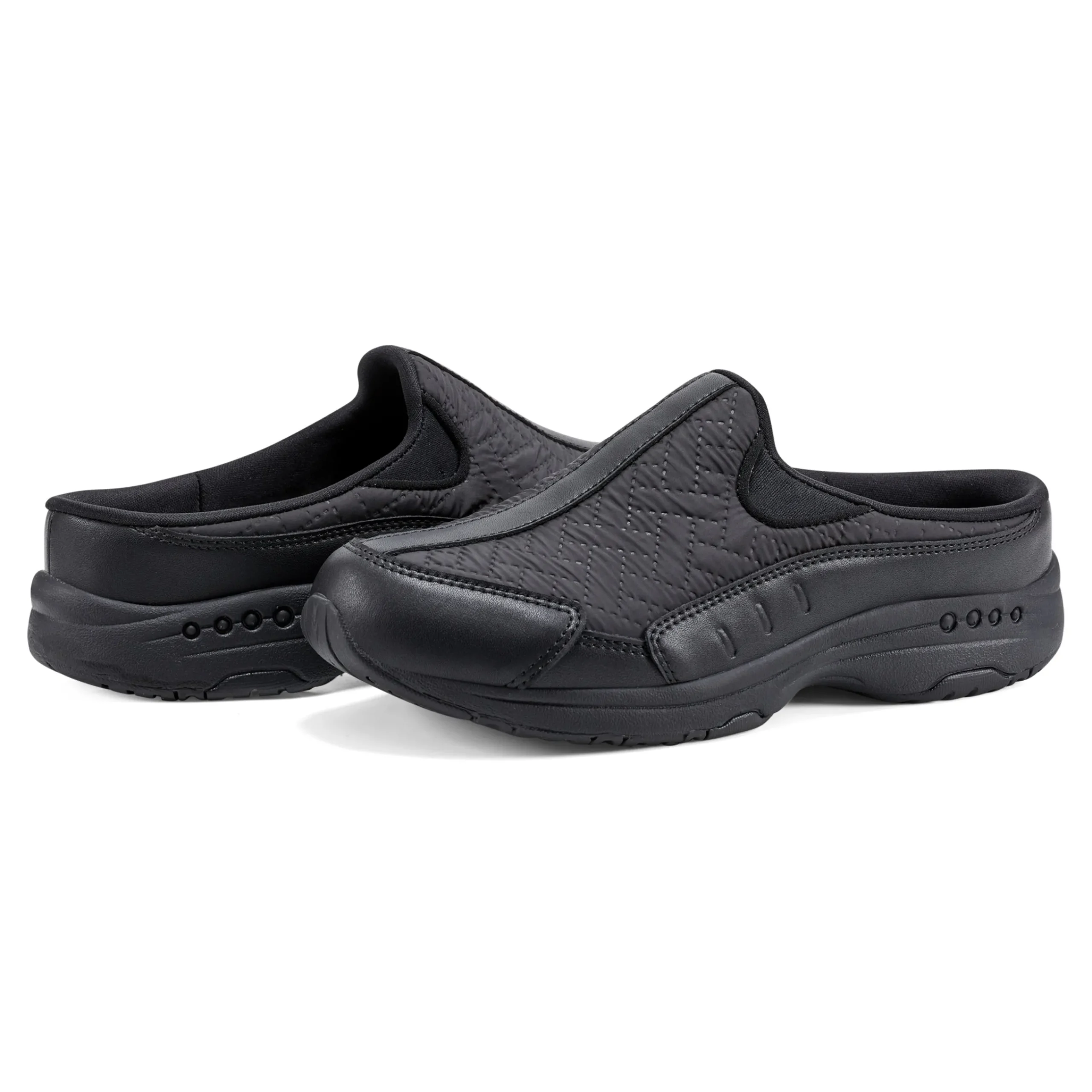 Discount Easy Spirit Traveltime Clogs BlackNylon